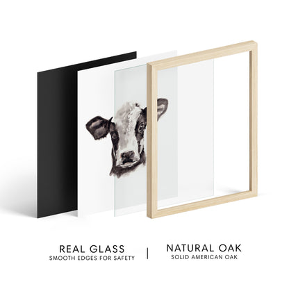 Baby Cow Portrait Farm Animal Watercolor Art Print - Art Prints - Moon Rock Prints