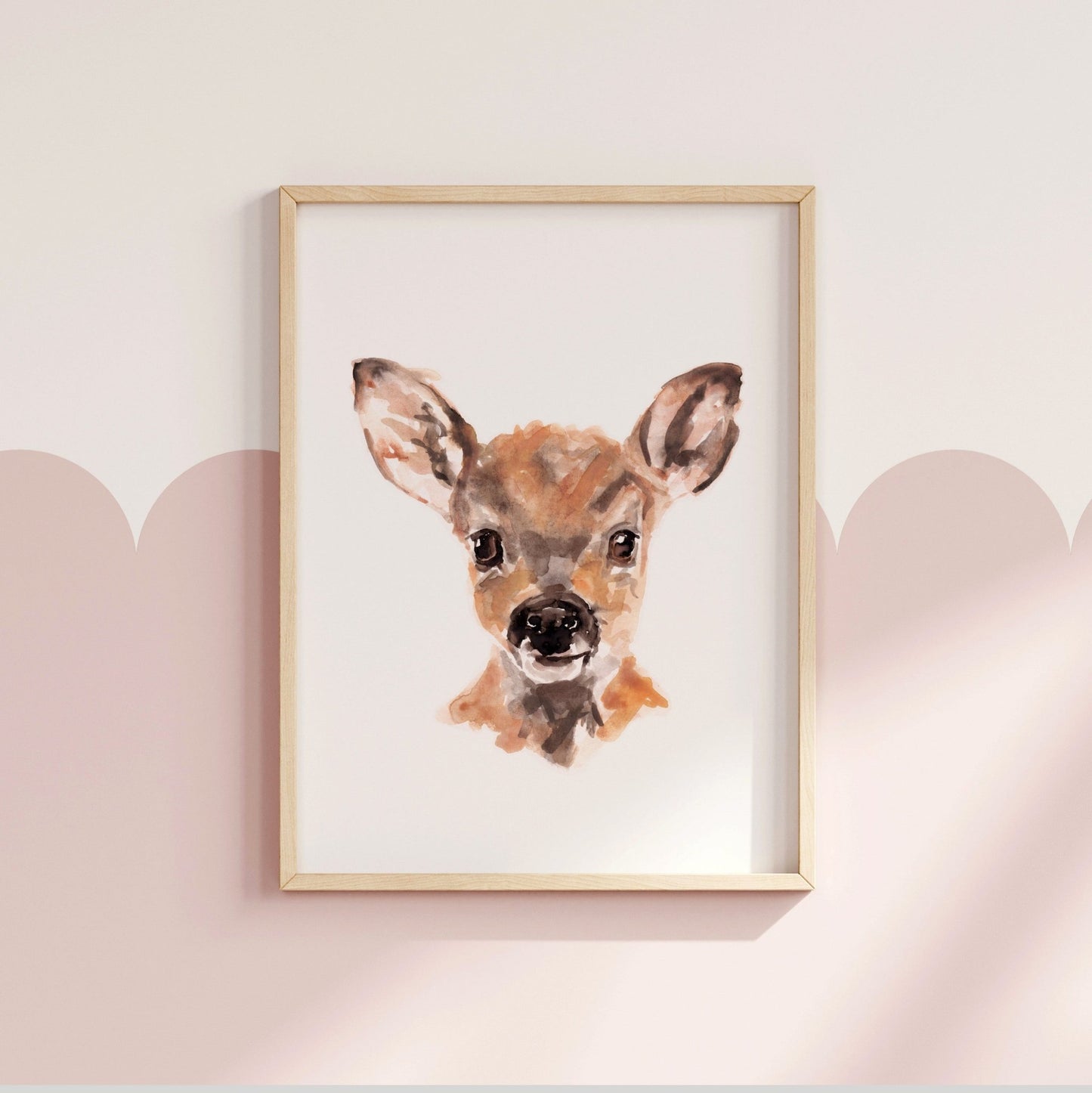 Baby Deer Fawn Portrait Watercolor Art Print - Art Prints - Moon Rock Prints