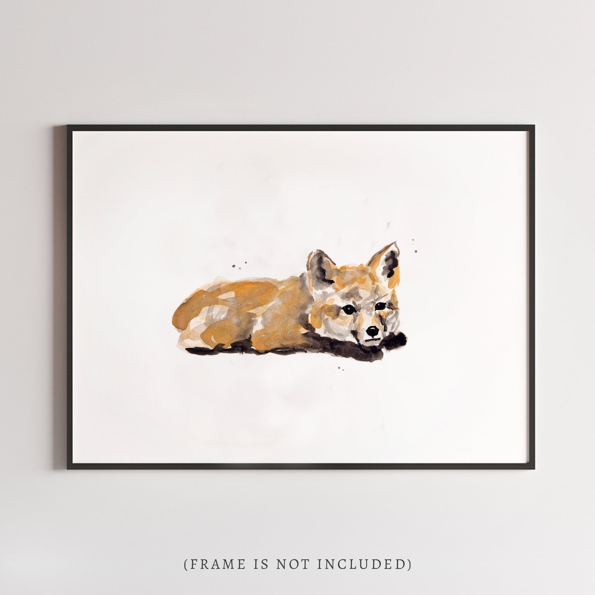 Baby Fox Kit Woodland Animal Watercolor Art Print - Art Prints - Moon Rock Prints