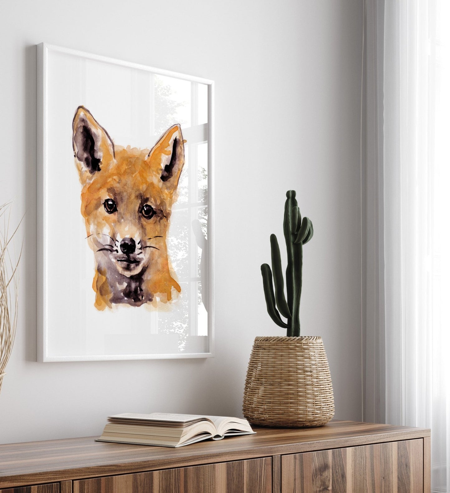 Baby Fox Portrait Watercolor Art Print - Art Prints - Moon Rock Prints