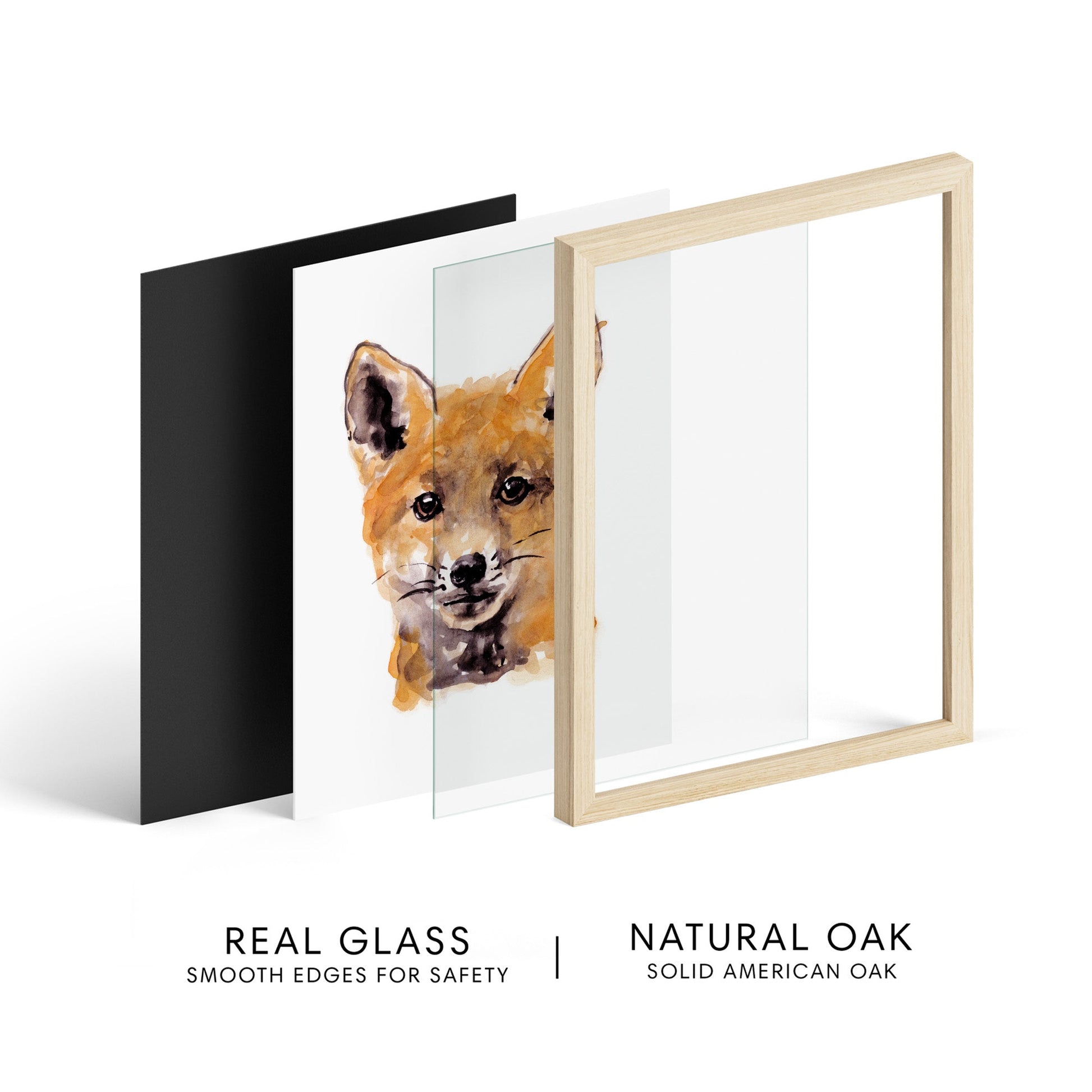 Baby Fox Portrait Watercolor Art Print - Art Prints - Moon Rock Prints