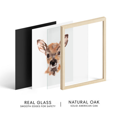 Baby Woodland Animal Portraits Watercolor Art Print Set of 3 - Art Prints - Moon Rock Prints