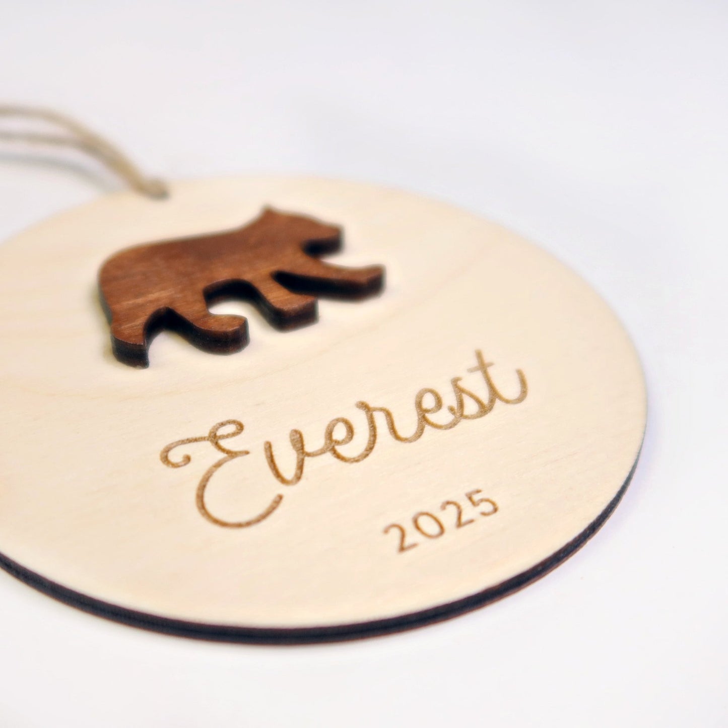 Bear Personalized Ornament - Holiday Ornaments - Moon Rock Prints
