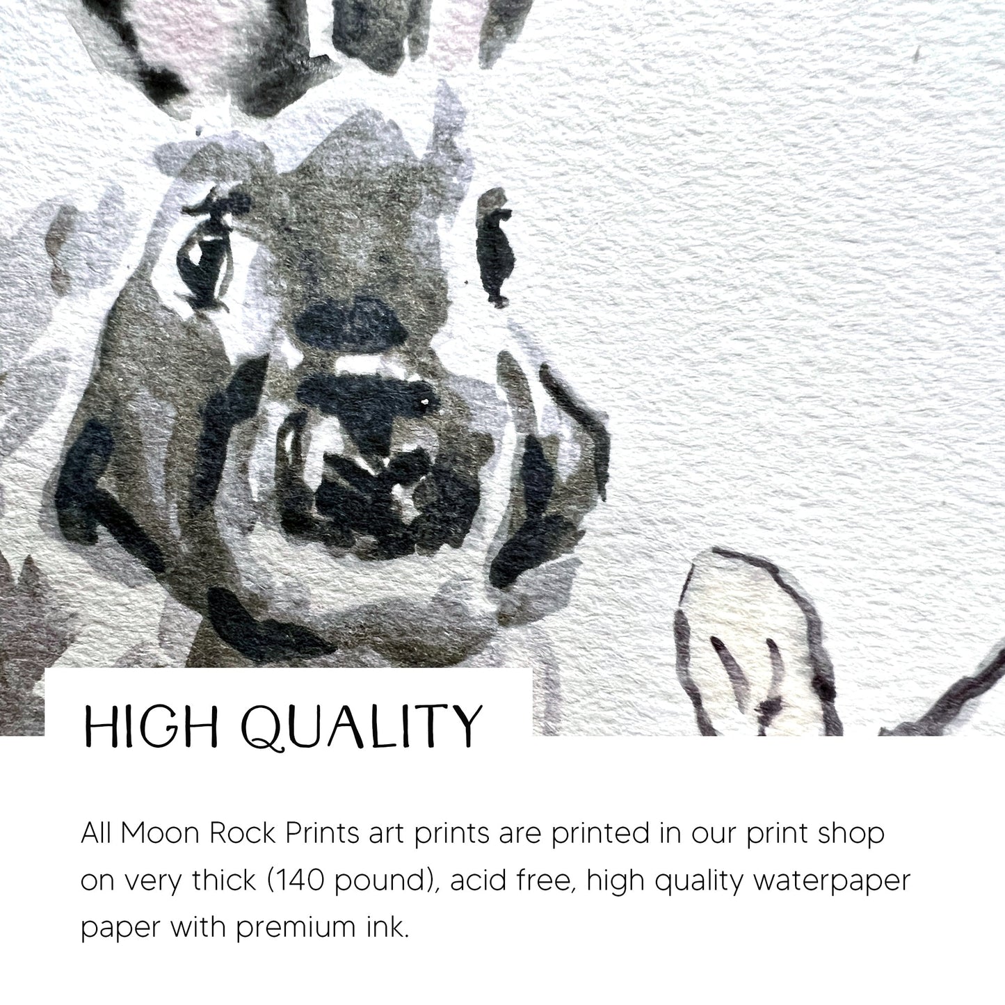Bunny with Two Baby Bunnies Woodland Animal Watercolor Art Print - Art Prints - Moon Rock Prints
