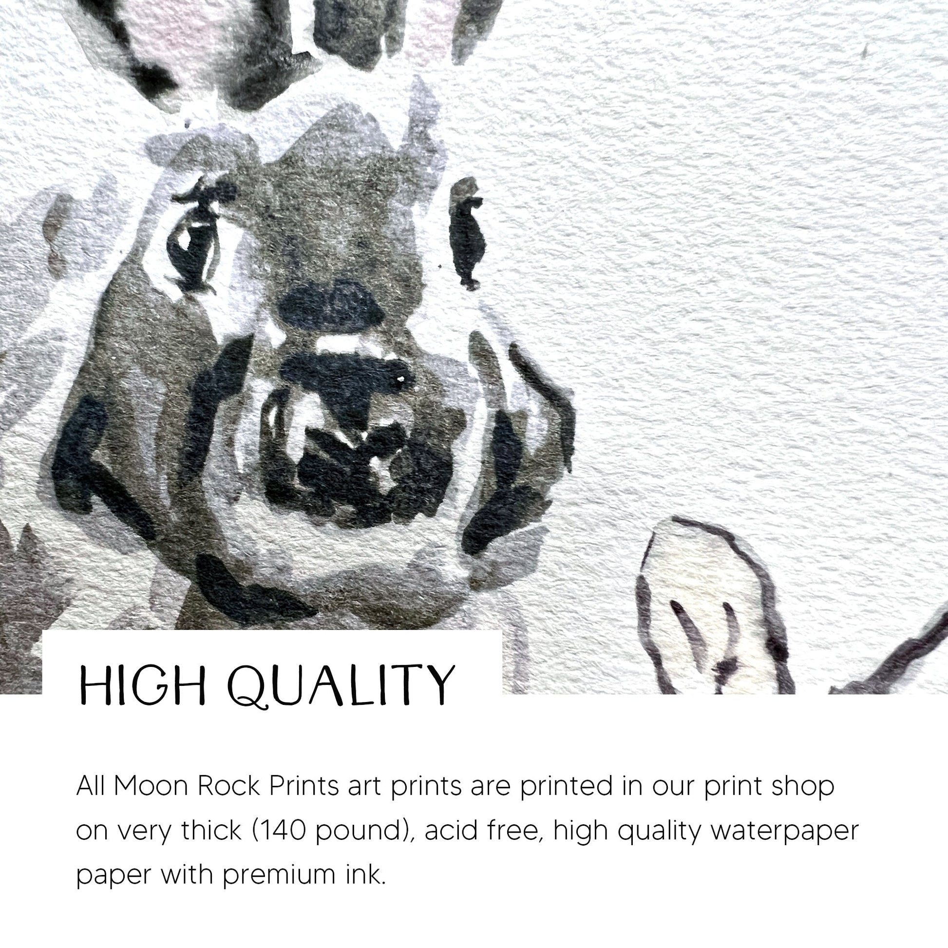 Bunny with Two Baby Bunnies Woodland Animal Watercolor Art Print - Art Prints - Moon Rock Prints