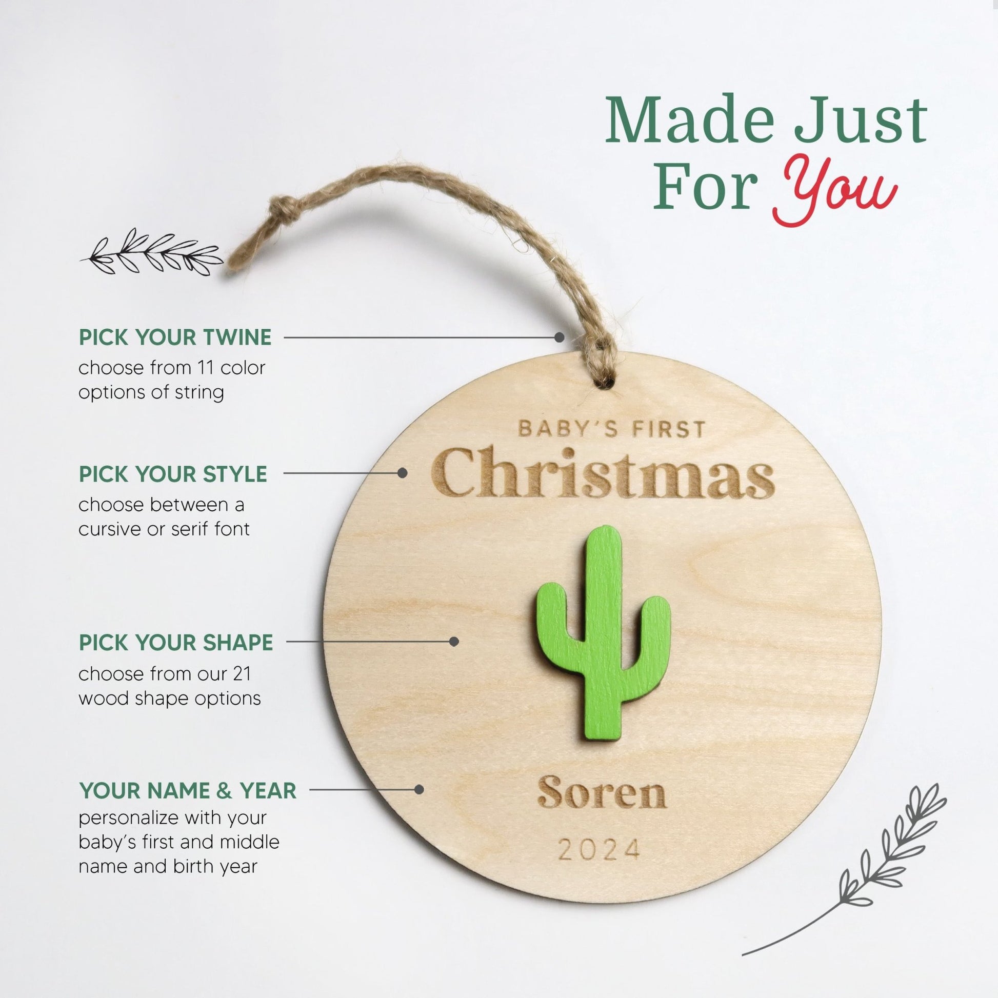 Cactus Personalized Baby's First Christmas Ornament 2024 – Moon Rock Prints cactus-personalized-baby-s-first-christmas-ornament-2024-moon-rock-prints
