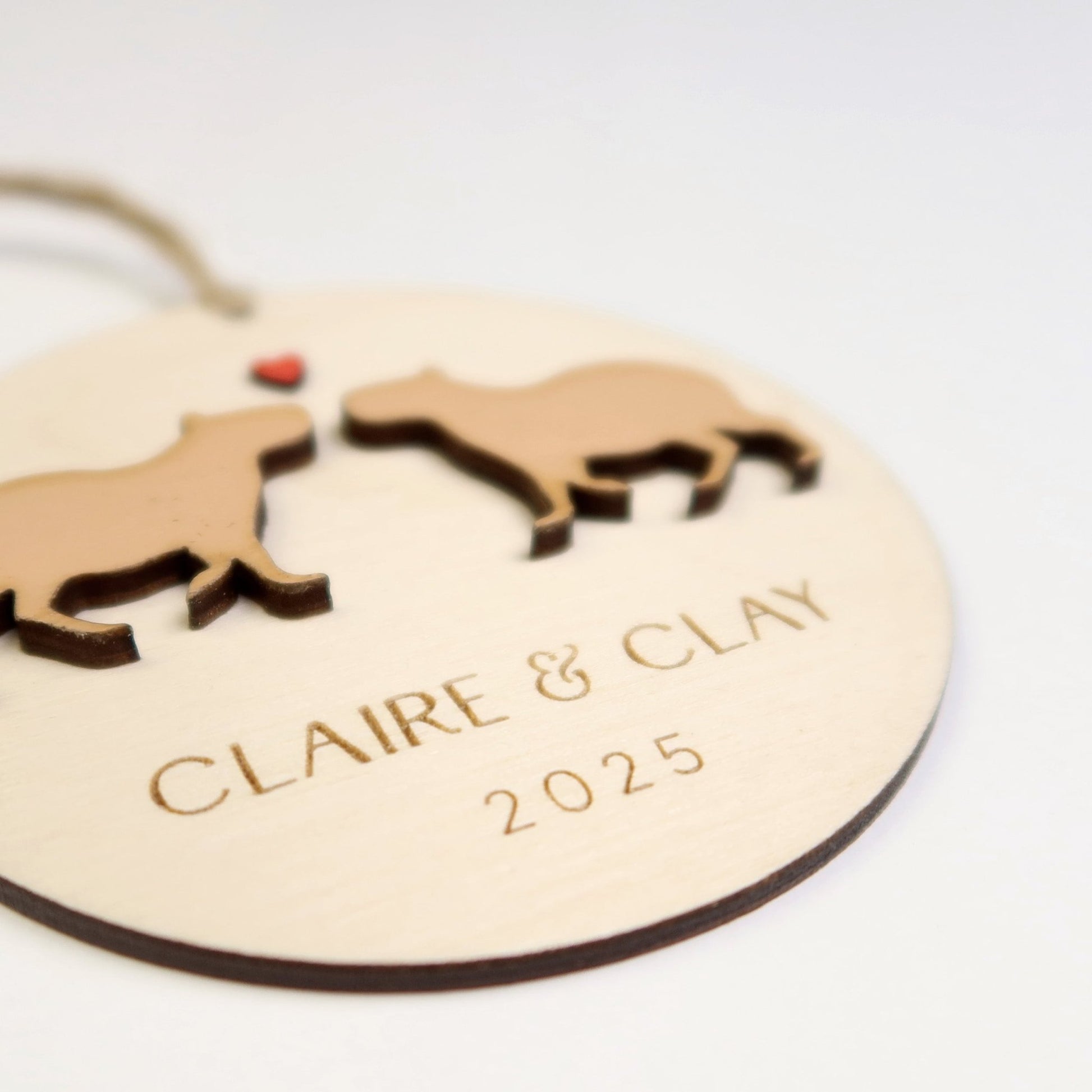 Capybara Couple Personalized Ornament - Holiday Ornaments - Moon Rock Prints