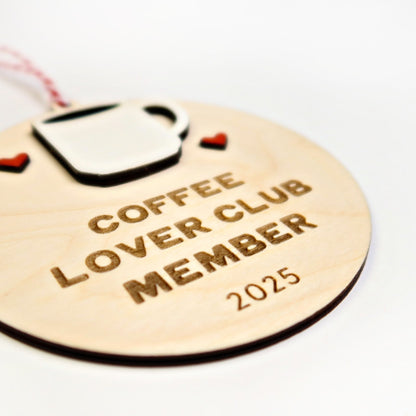 Coffee Lover Club Member Ornament - Holiday Ornaments - Moon Rock Prints