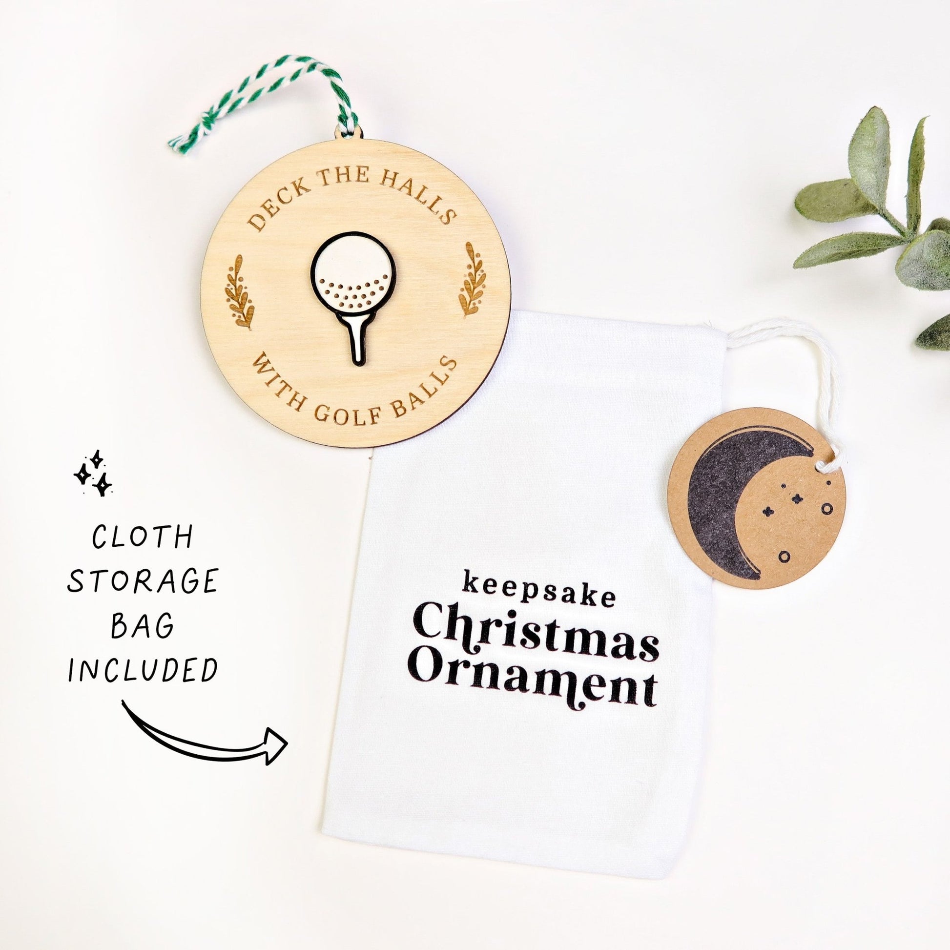 Deck the Halls with Golf Balls Ornament - Holiday Ornaments - Moon Rock Prints