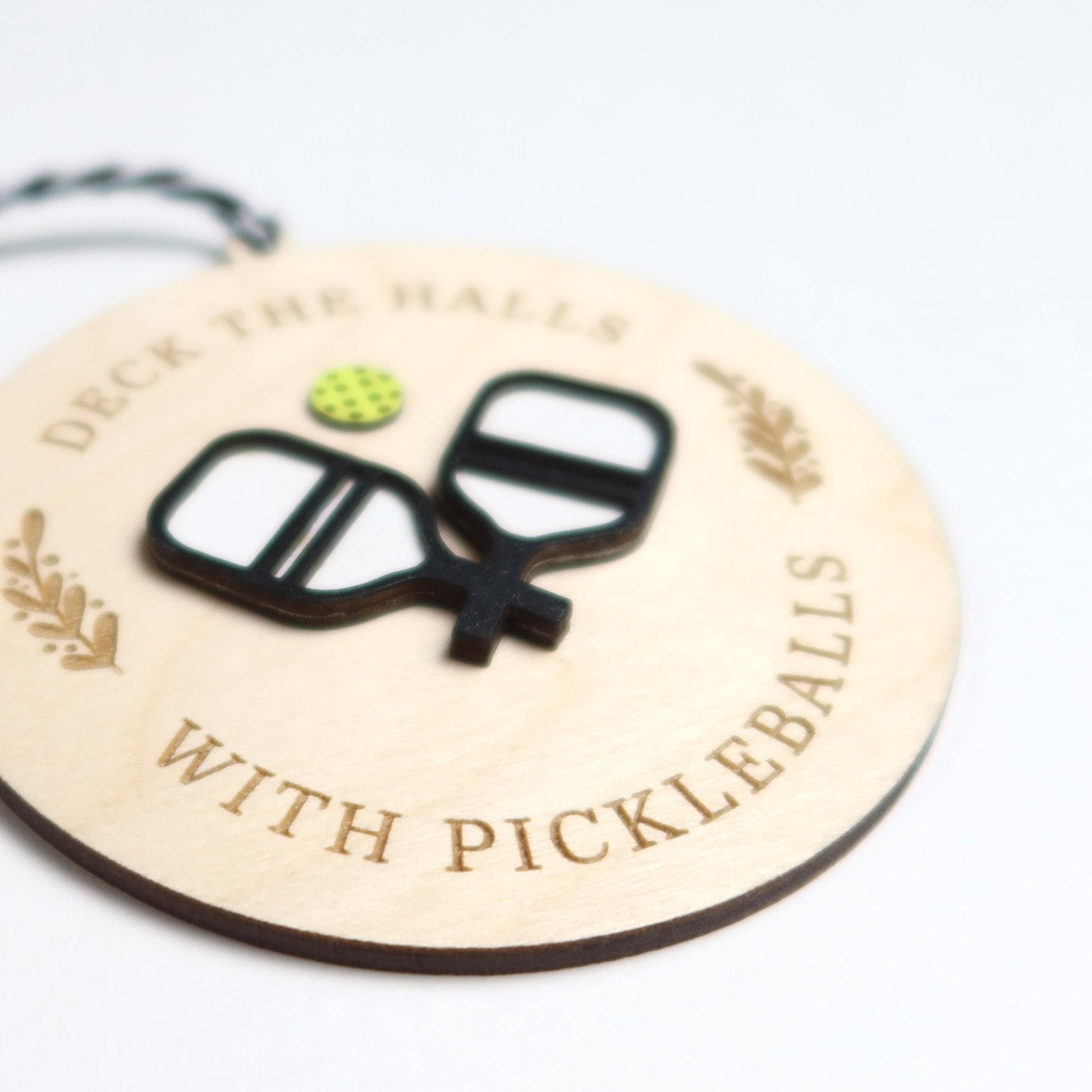 Deck the Halls with Pickleballs Ornament - Holiday Ornaments - Moon Rock Prints