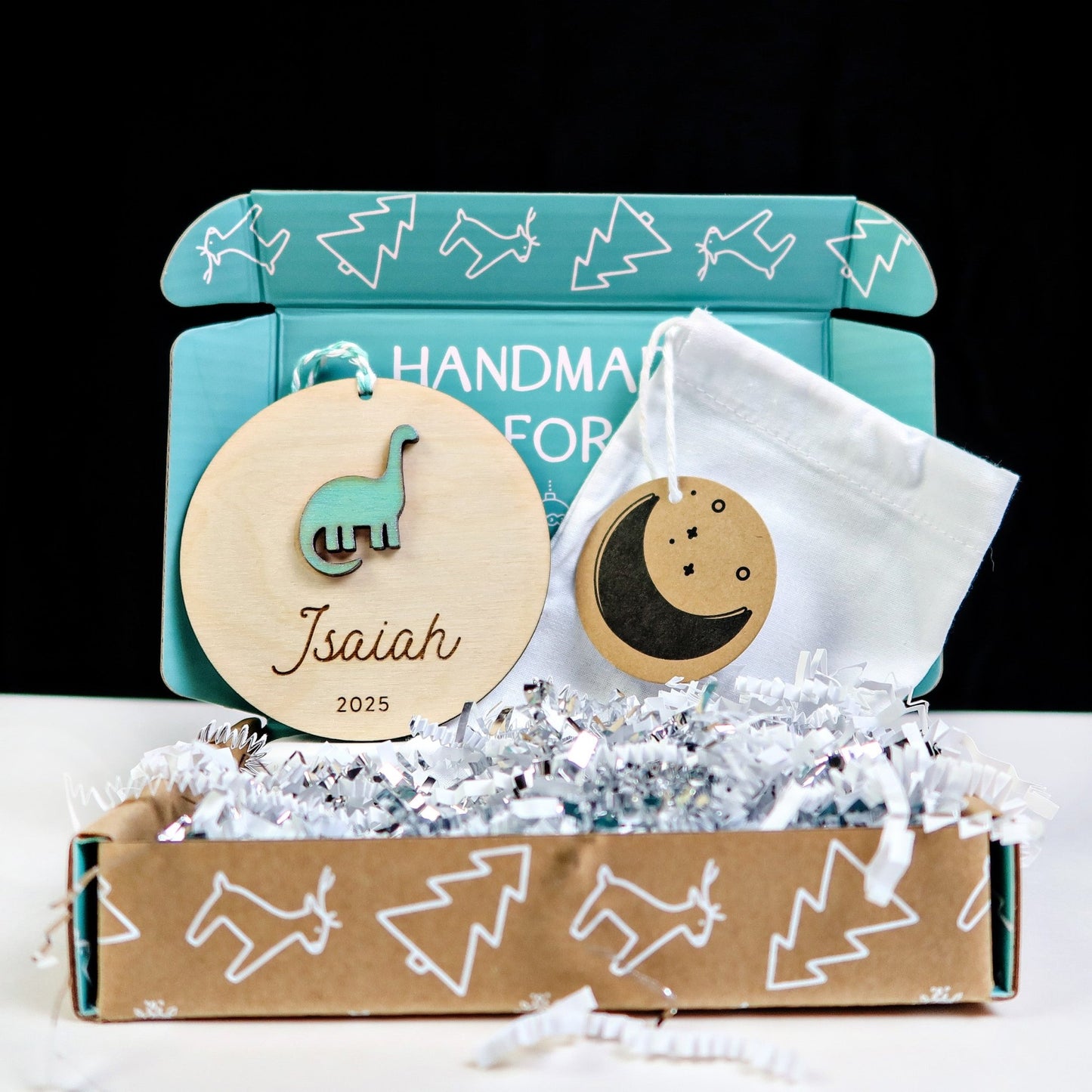 Dinosaur Personalized Ornament - Holiday Ornaments - Moon Rock Prints