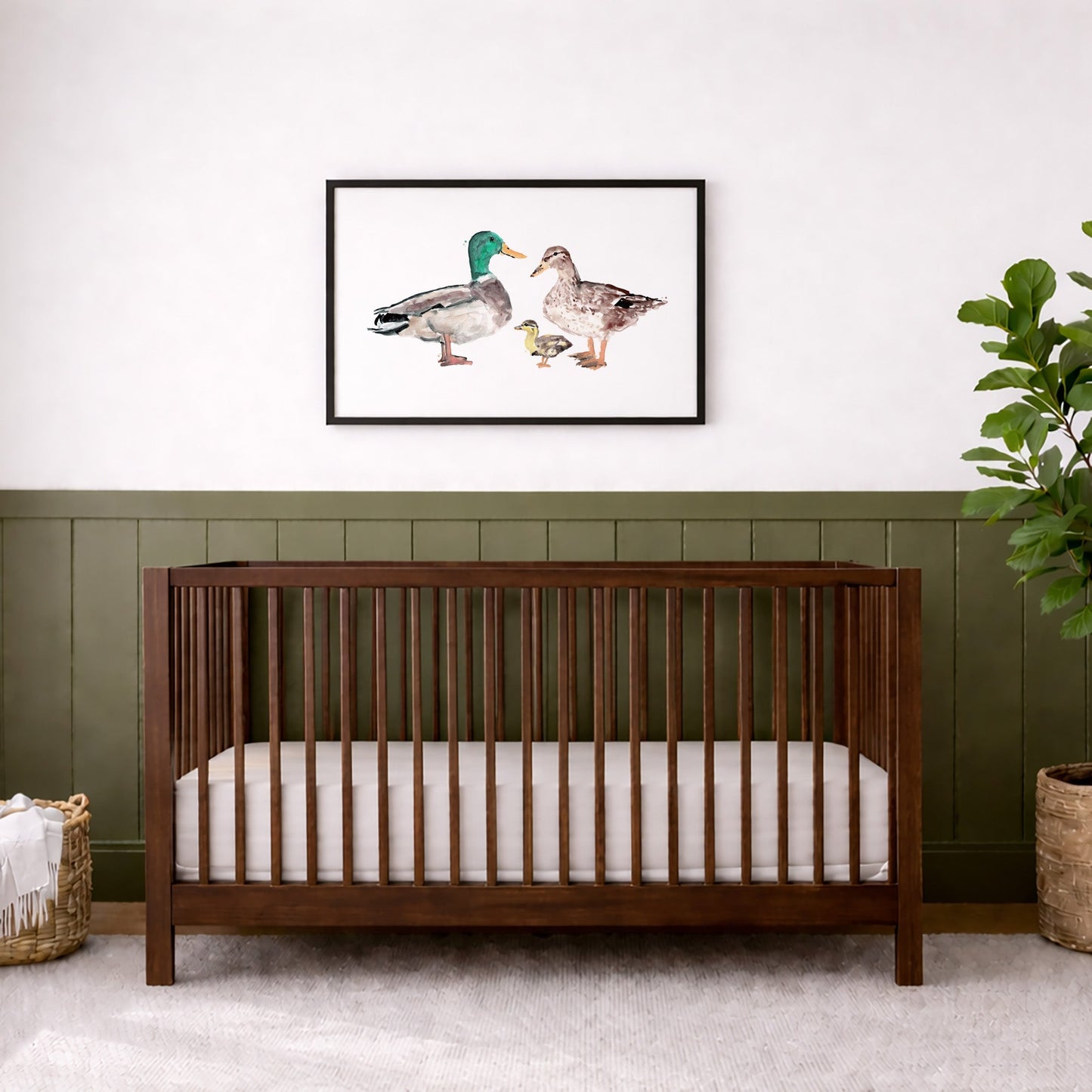 Duck Family of 3 Farm Animal Watercolor Art Print - Art Prints - Moon Rock Prints