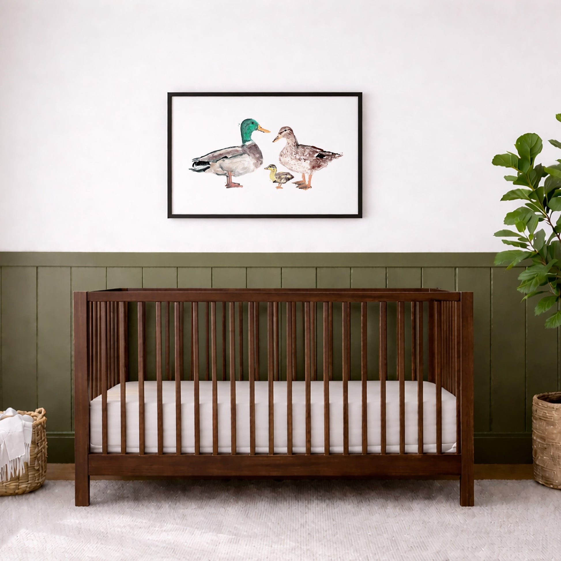 Duck Family of 3 Farm Animal Watercolor Art Print - Art Prints - Moon Rock Prints