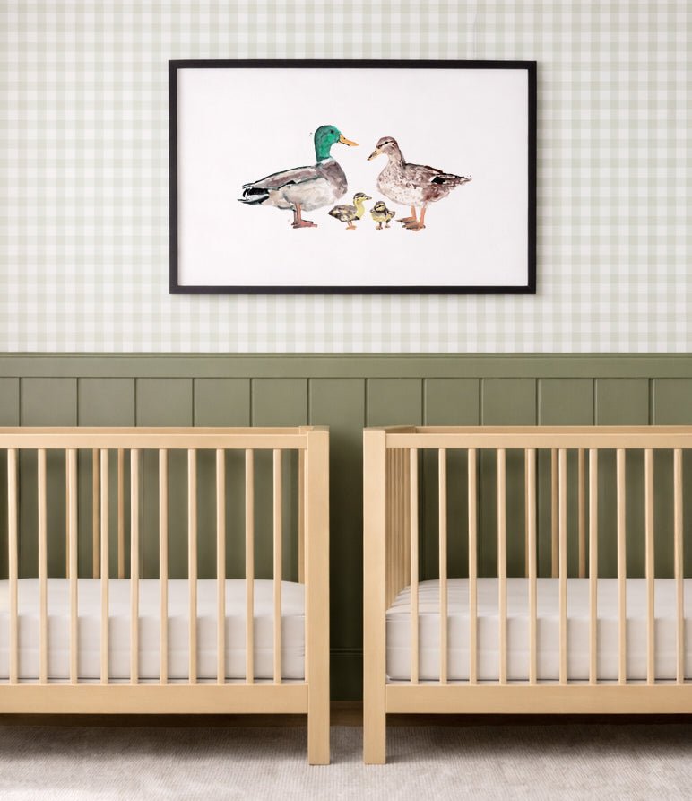 Duck Family of 4 Farm Animal Watercolor Art Print - Art Prints - Moon Rock Prints