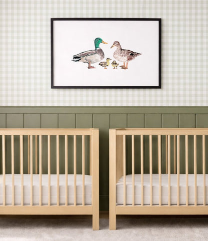 Duck Family of 4 Farm Animal Watercolor Art Print - Art Prints - Moon Rock Prints