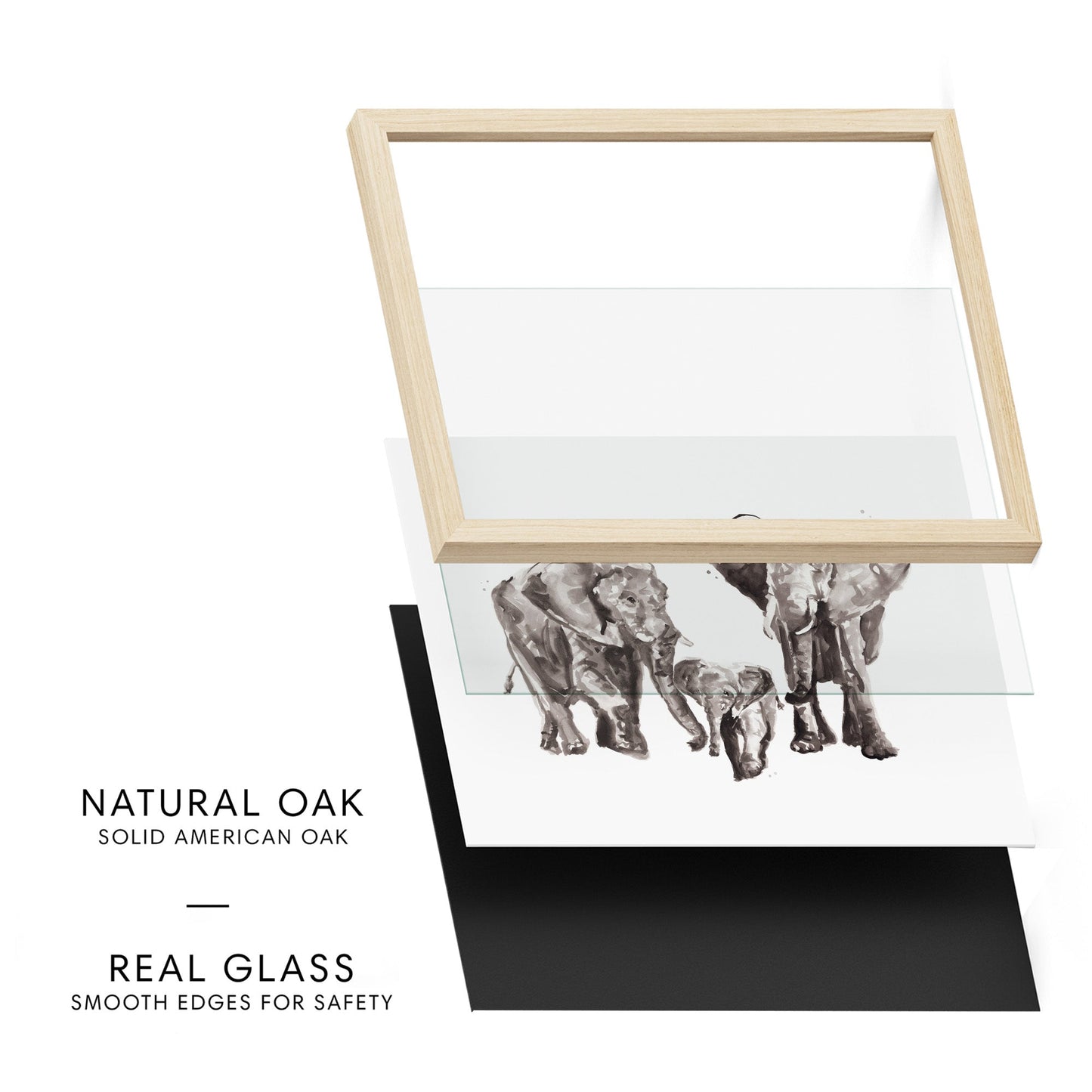 Elephant Family of 3 Watercolor Art Print - Art Prints - Moon Rock Prints