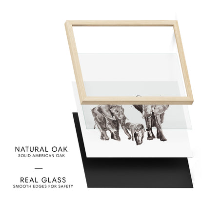 Elephant Family of 3 Watercolor Art Print - Art Prints - Moon Rock Prints