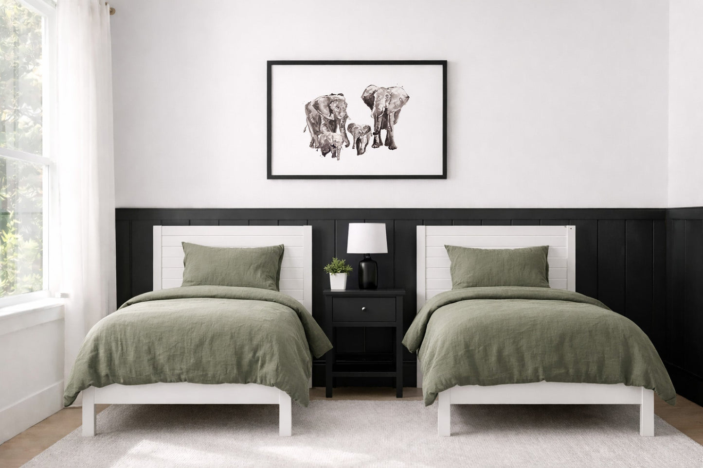 Elephant Family of 4 Watercolor Art Print - Art Prints - Moon Rock Prints