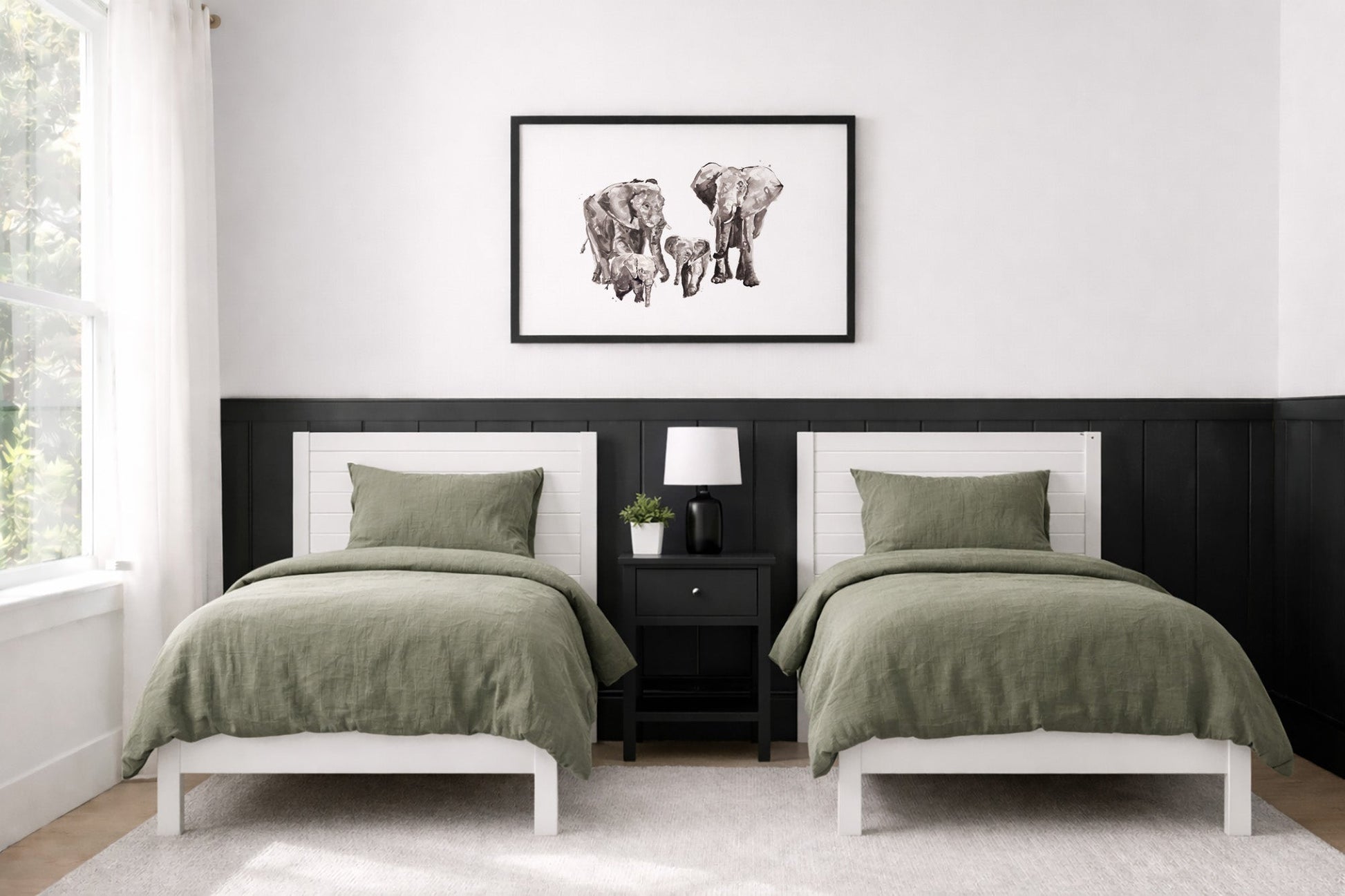 Elephant Family of 4 Watercolor Art Print - Art Prints - Moon Rock Prints