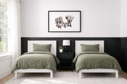 Elephant Family of 4 Watercolor Art Print - Art Prints - Moon Rock Prints