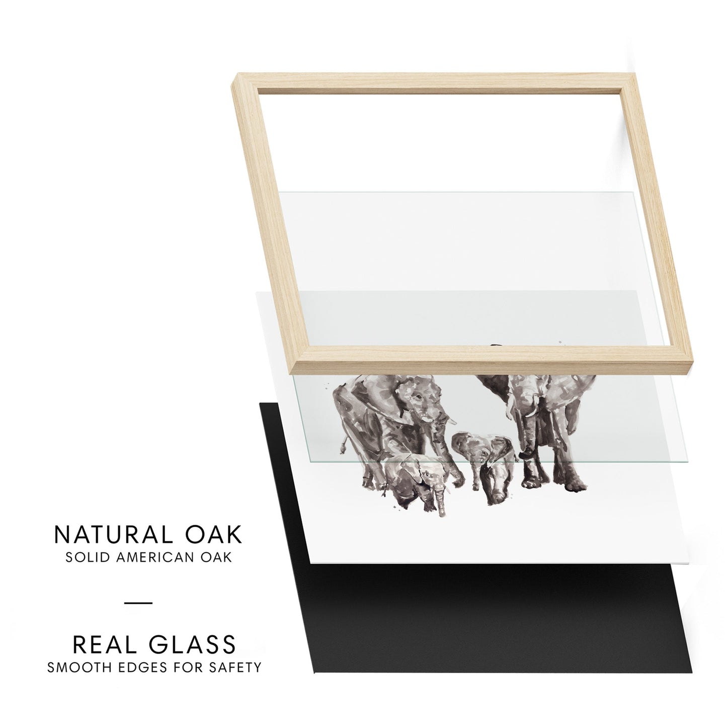 Elephant Family of 4 Watercolor Art Print - Art Prints - Moon Rock Prints