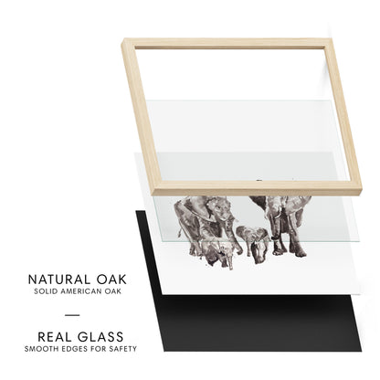 Elephant Family of 4 Watercolor Art Print - Art Prints - Moon Rock Prints