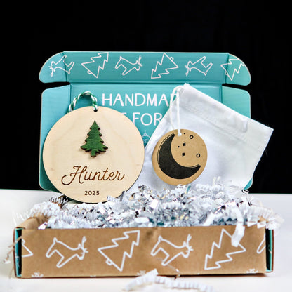 Evergreen Tree Personalized Ornament - Holiday Ornaments - Moon Rock Prints