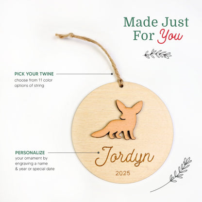 Fennec Fox Personalized Ornament - Holiday Ornaments - Moon Rock Prints