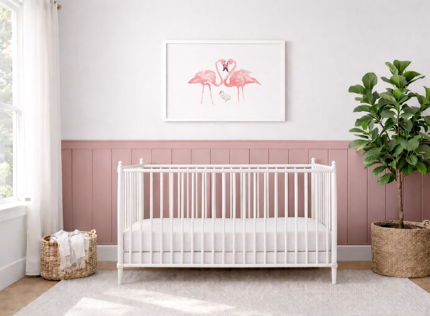 Flamingo Family of 3 Watercolor Art Print - Art Prints - Moon Rock Prints