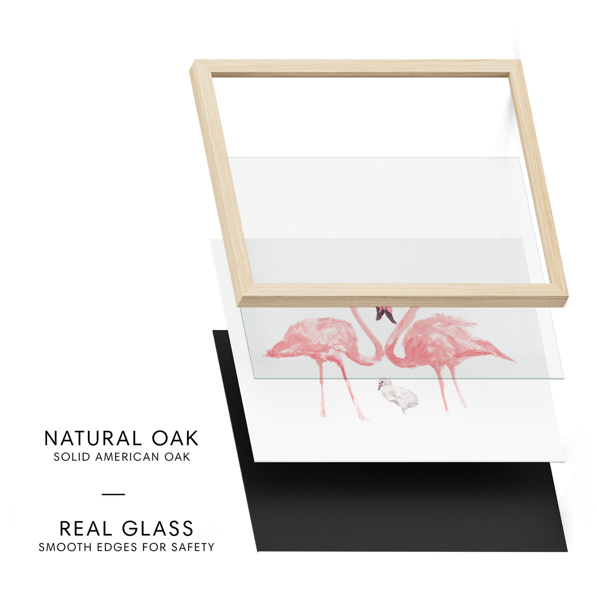 Flamingo Family of 3 Watercolor Art Print - Art Prints - Moon Rock Prints