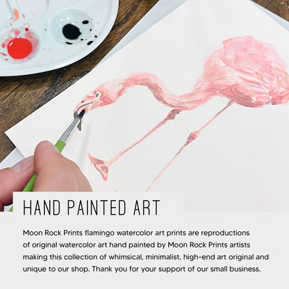 Flamingo Family of 3 Watercolor Art Print - Art Prints - Moon Rock Prints