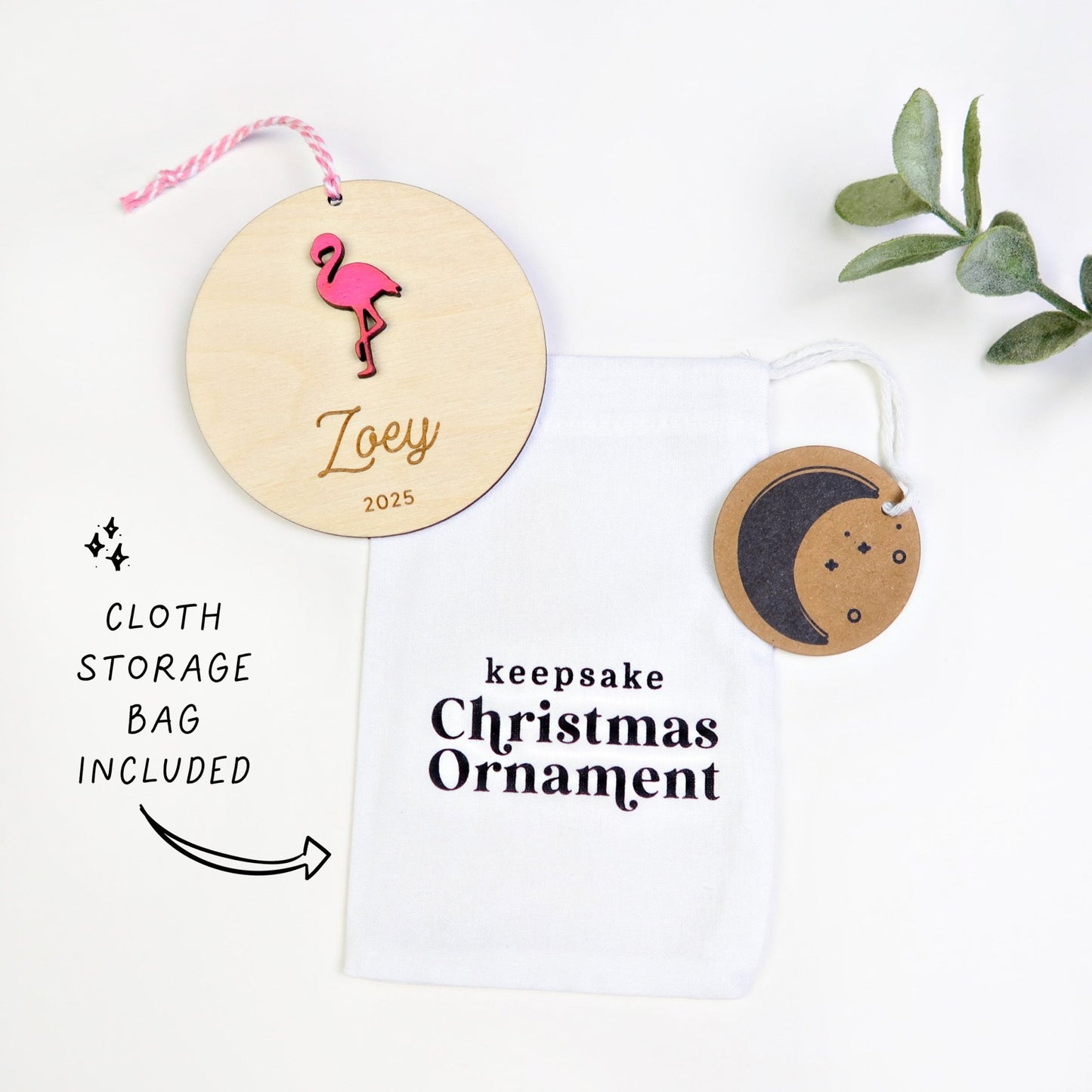 Flamingo Personalized Ornament - Holiday Ornaments - Moon Rock Prints