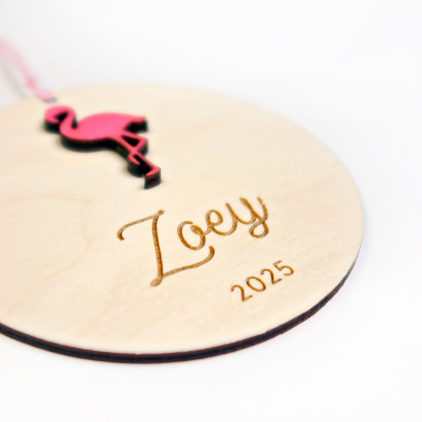 Flamingo Personalized Ornament - Holiday Ornaments - Moon Rock Prints