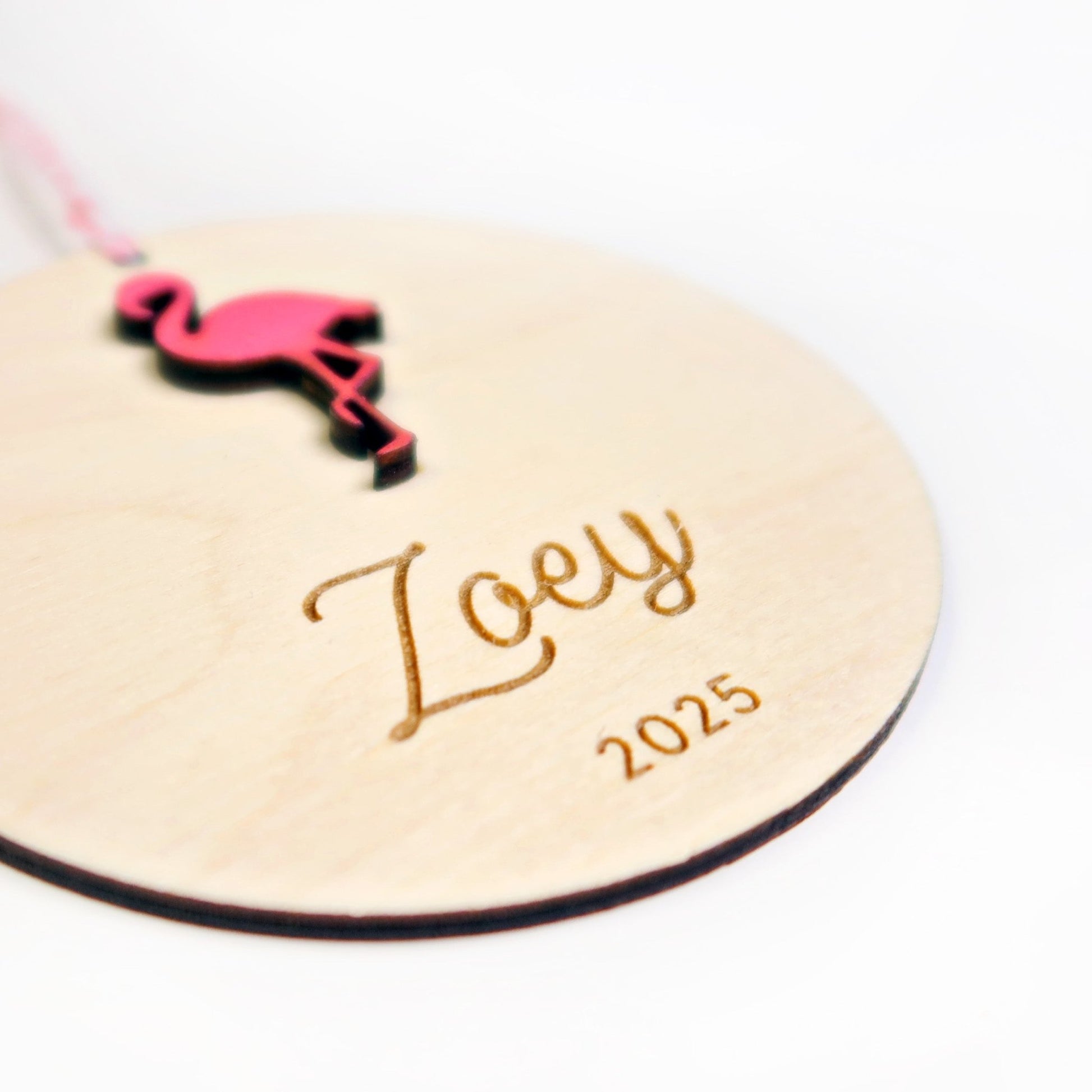 Flamingo Personalized Ornament - Holiday Ornaments - Moon Rock Prints