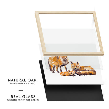 Fox Family of 3 Woodland Animal Watercolor Art Print - Art Prints - Moon Rock Prints
