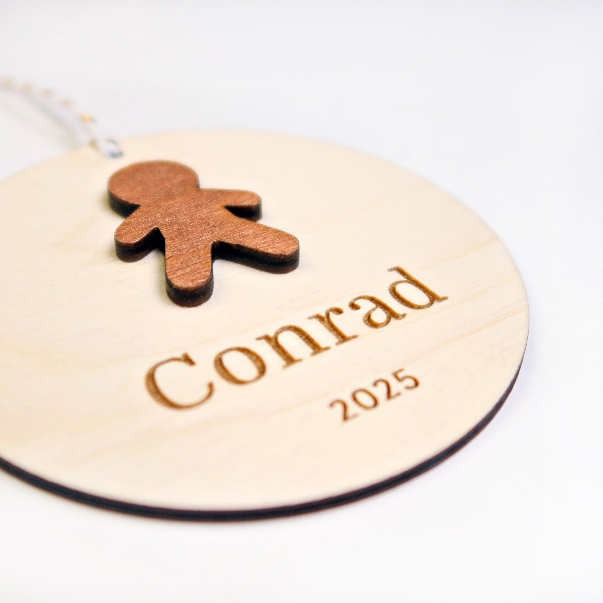 Gingerbread Boy Personalized Ornament - Holiday Ornaments - Moon Rock Prints