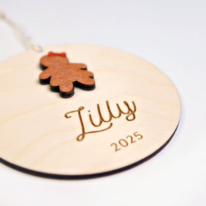 Gingerbread Girl Personalized Ornament - Holiday Ornaments - Moon Rock Prints