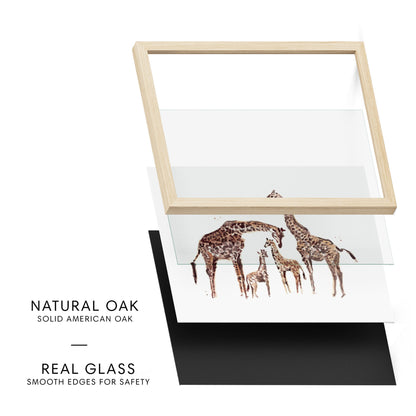 Giraffe Family of 4 Watercolor Art Print - Art Prints - Moon Rock Prints
