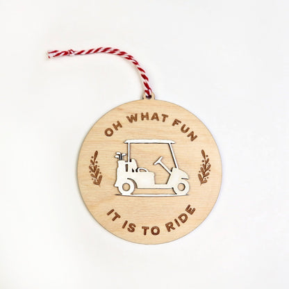 Golf Cart Ornament - Holiday Ornaments - Moon Rock Prints