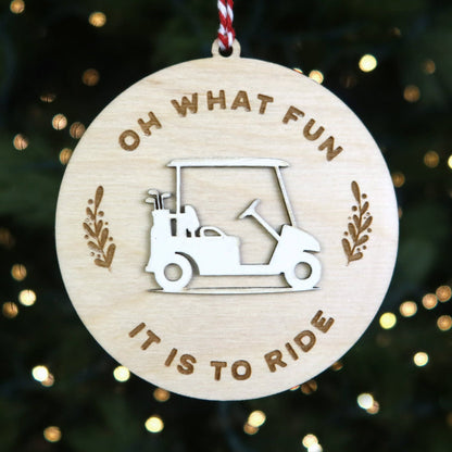 Golf Cart Ornament - Holiday Ornaments - Moon Rock Prints
