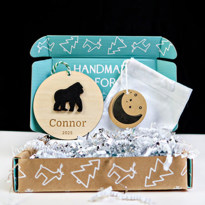 Gorilla Personalized Ornament - Holiday Ornaments - Moon Rock Prints