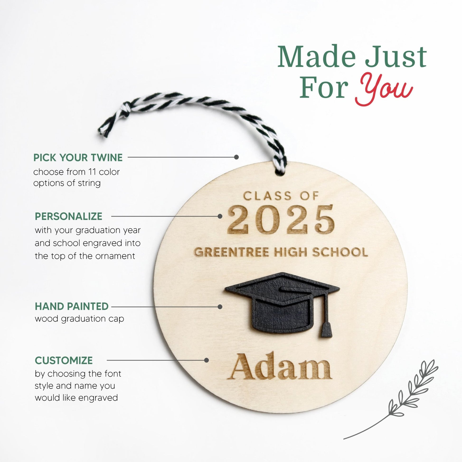 Graduation Ornament Personalized - Holiday Ornaments - Moon Rock Prints