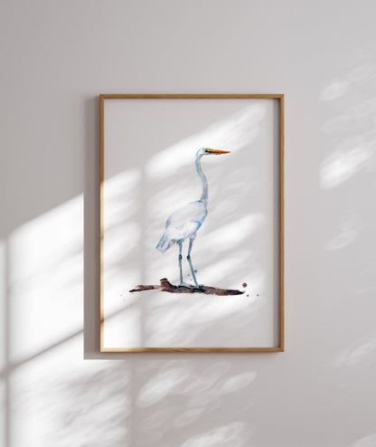 Heron Watercolor Art Print - Art Prints - Moon Rock Prints