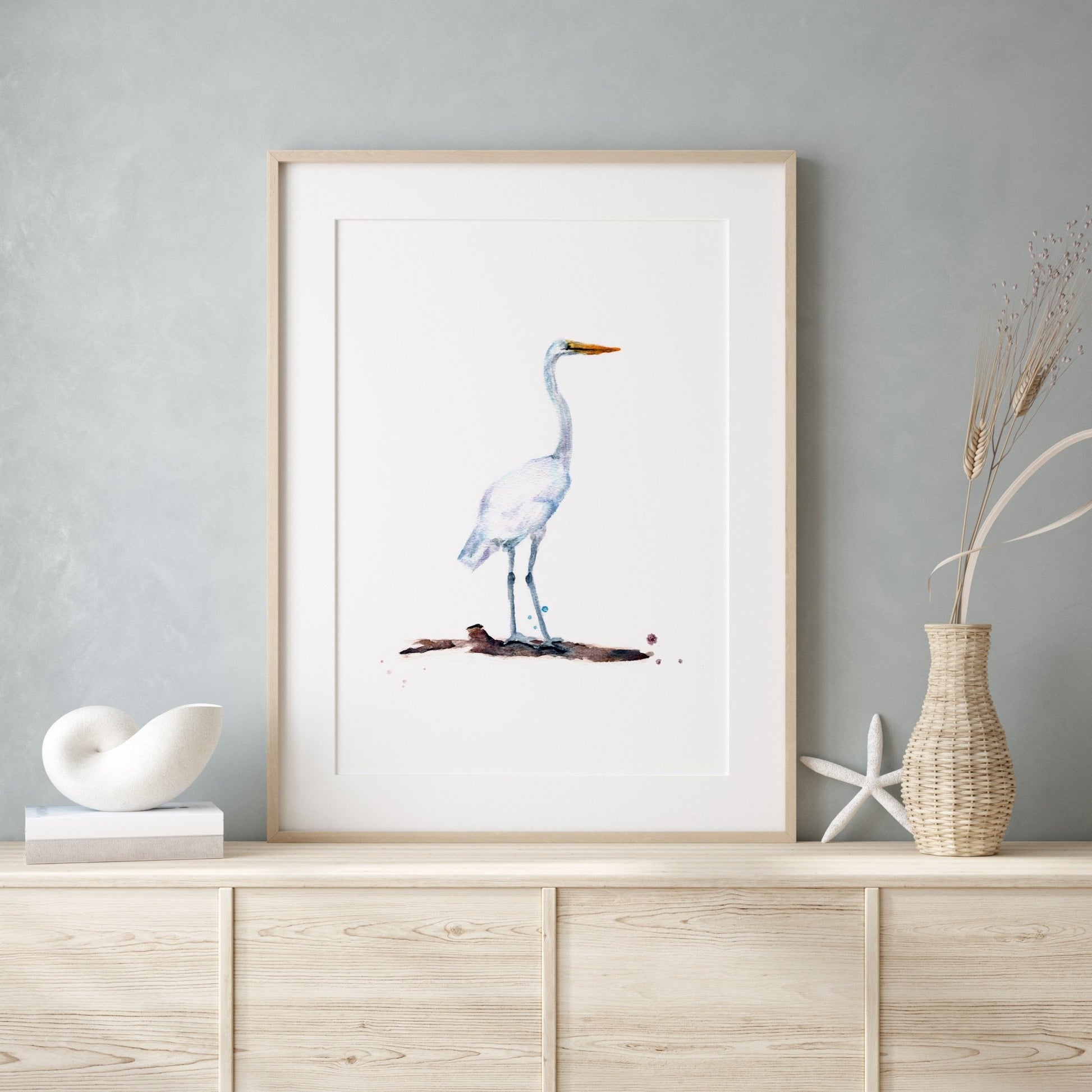 Heron Watercolor Art Print - Art Prints - Moon Rock Prints