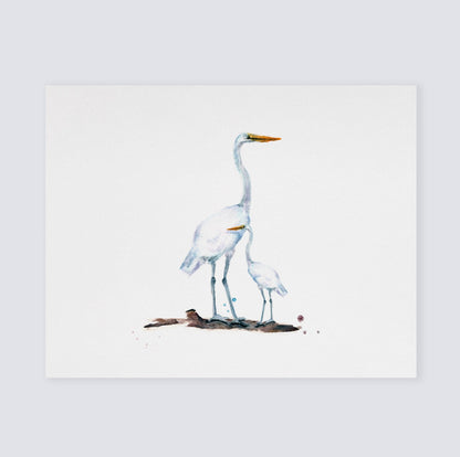 Herons Watercolor Print - Art Prints - Moon Rock Prints