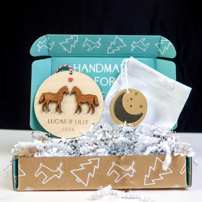 Horse Couple Personalized Ornament - Holiday Ornaments - Moon Rock Prints