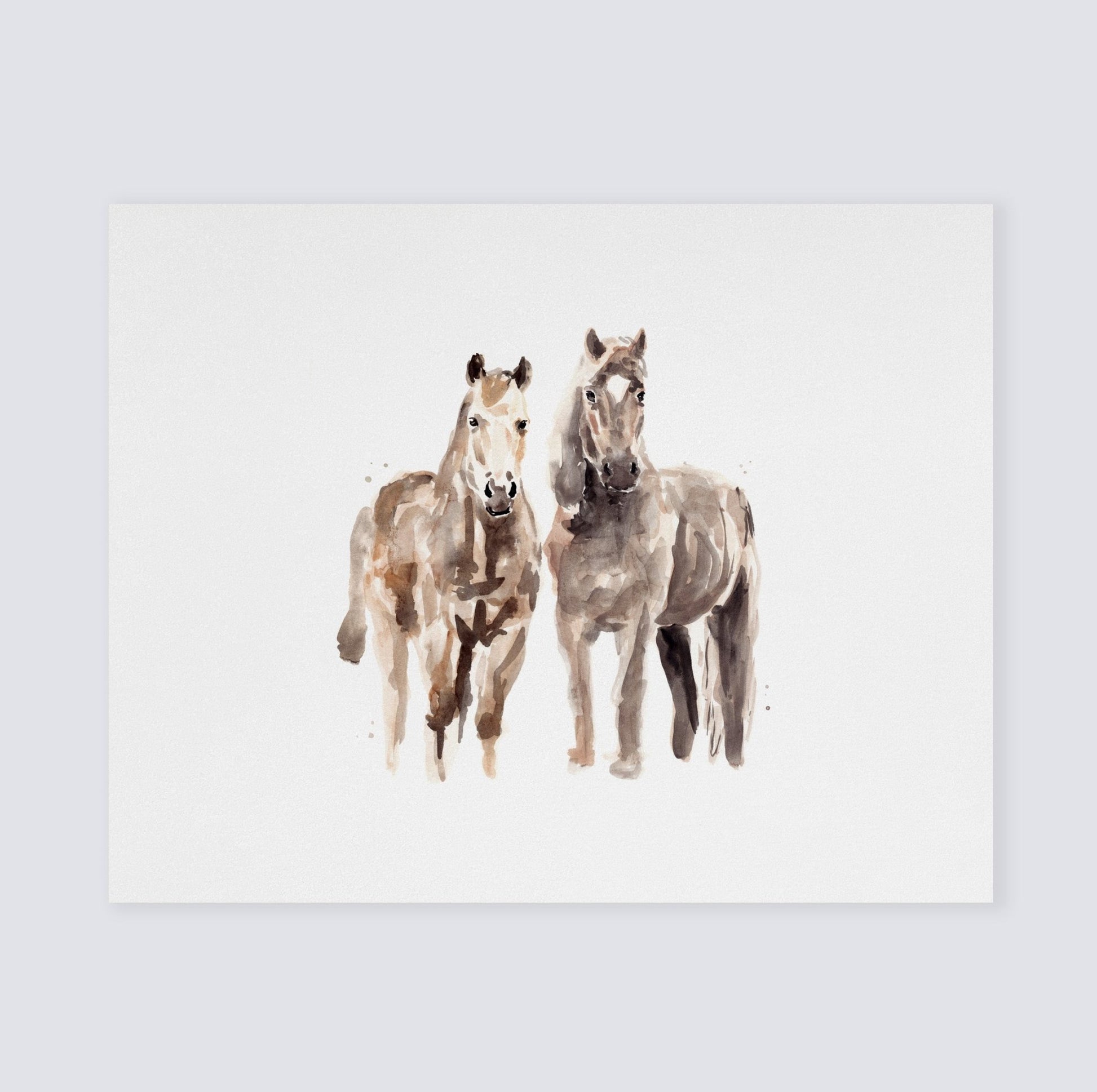Horse Couple Watercolor Art Print - Art Prints - Moon Rock Prints