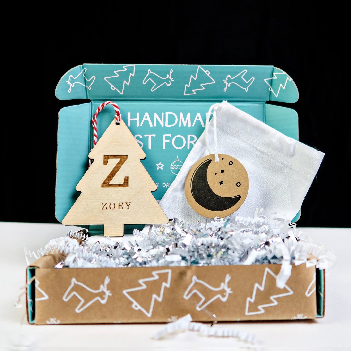 Initial Tree Personalized Name Ornament - Holiday Ornaments - Moon Rock Prints