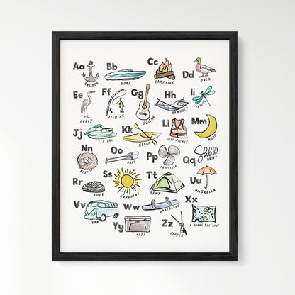 Lake Life ABC Watercolor Art Print - Art Prints - Moon Rock Prints