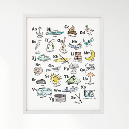 Lake Life ABC Watercolor Art Print - Art Prints - Moon Rock Prints